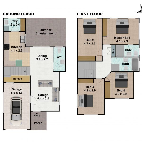 Floor plan for ground floor & first floor