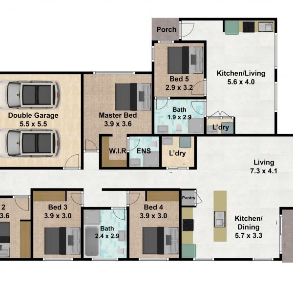 Residential house and garage diagram